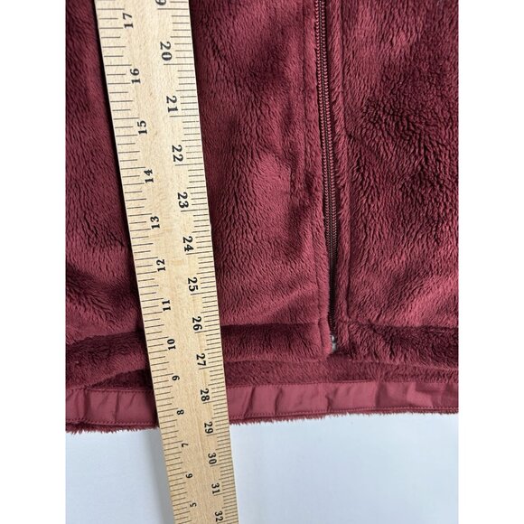 The North Face Women’s XL Osito Fuzzy Full Zip Fleece Jacket Solid Maroon - Picture 5 of 14